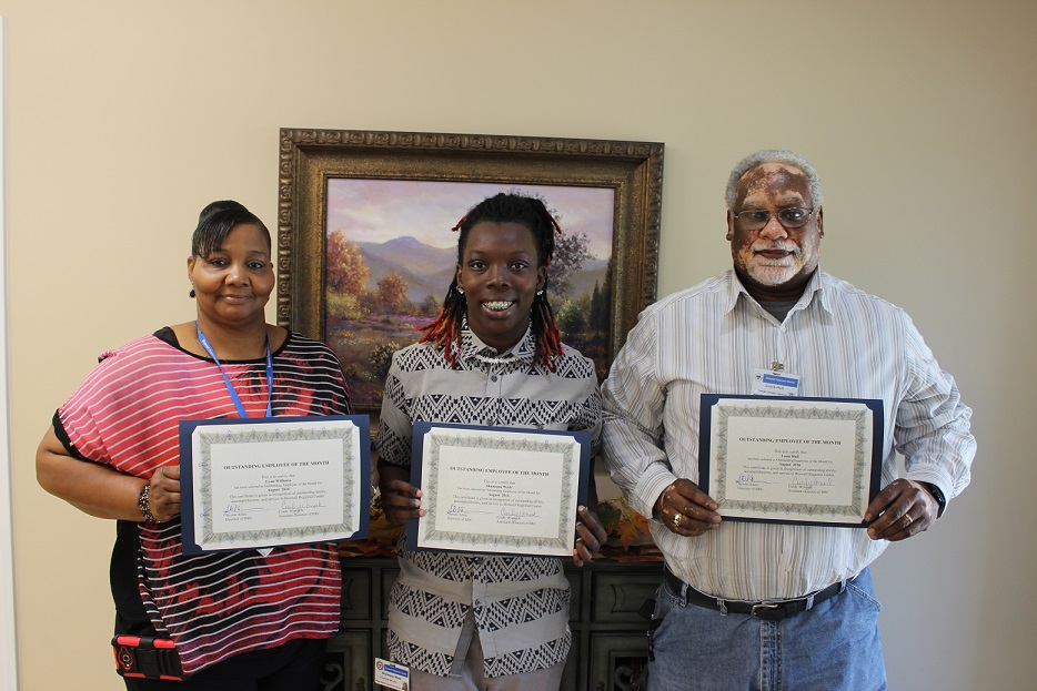 Employees of the Month August 2016 Boswell Regional Center